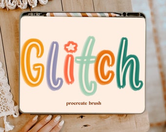 Glitch Procreate Brush / Outline Procreate Brush / Lettering