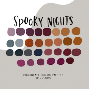 Spooky Night Procreate palette / color swatches / instant download