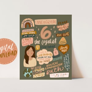 Enneagram 6 print/Instant Download/enneagram type