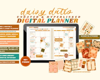 Daisy Dates Digital Planner / Undated Planner / Goodnotes Planner / Hyperlinked Planner / Digital Stickers / Earthy Tone Planner
