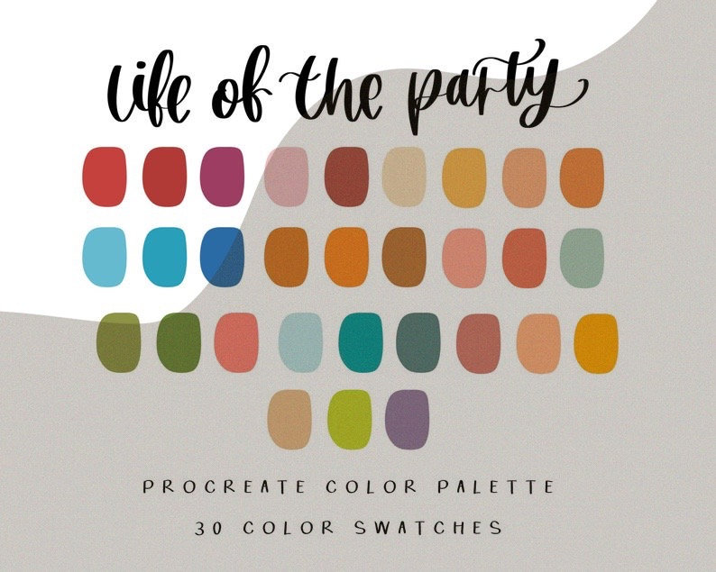 Life of the Party Procreate Color Palette – Bright, Vibrant .swatch Instant Download - Image 1