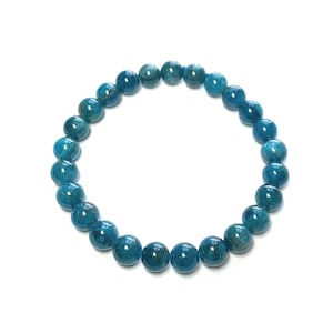 Apatite Bracelet | Genuine Apatite Crystal Bracelet | Natural Gemstone Bead Bracelet | Stretch Bracelet