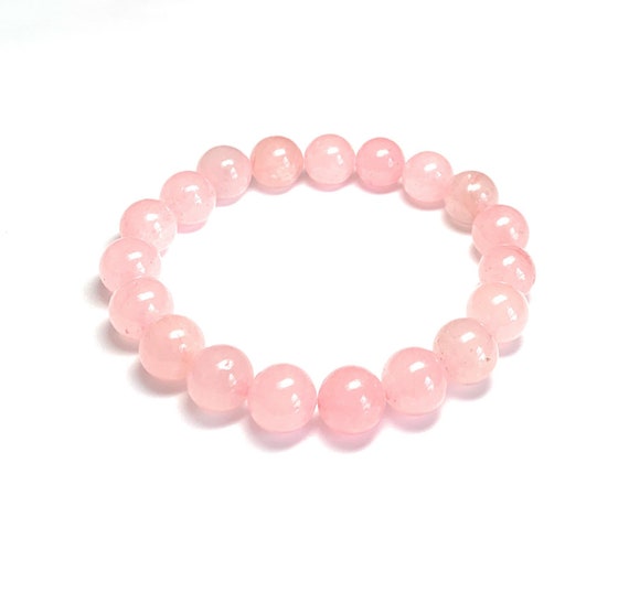 Madagascar Pink Quartz Bracelet 8mm Gemstone Stretch Crystal Bead