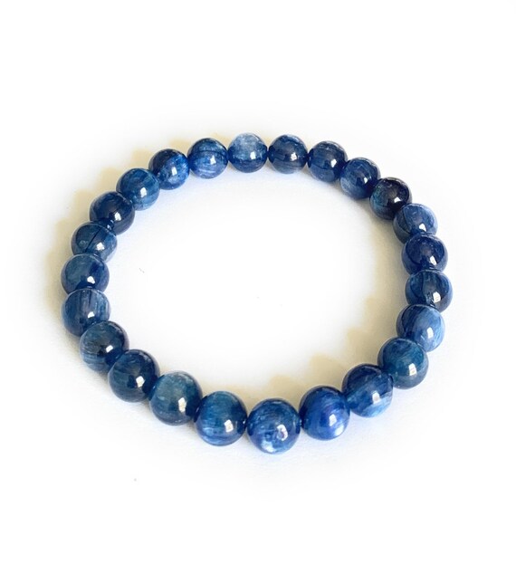 Kyanite Jewellery Blue Kyanite Bracelet Wish Ladies Present Gemstone Elastic Bracelet Gift For Her Blue Jewellery Stretch Bracelet
