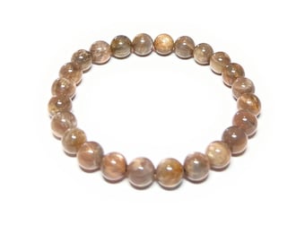 Pulsera de piedra lunar negra / Pulsera auténtica de cuentas de piedra lunar negra de 10 mm / Joyería de piedra lunar / Pulsera curativa con cristales