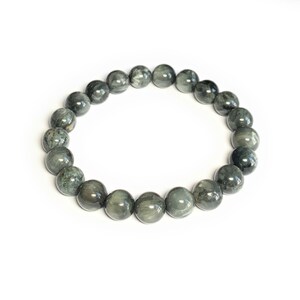 Natural Hawks Eye Stone Bracelet | Gemstone Bead Bracelet | Mens Bracelet | Stretch Bracelet |