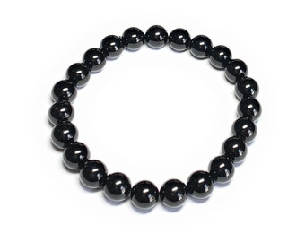 Black Tourmaline Bracelet  |  Crystal Healing Beads. |   Stretch Bracelet   |  Gemstone Bead Bracelet