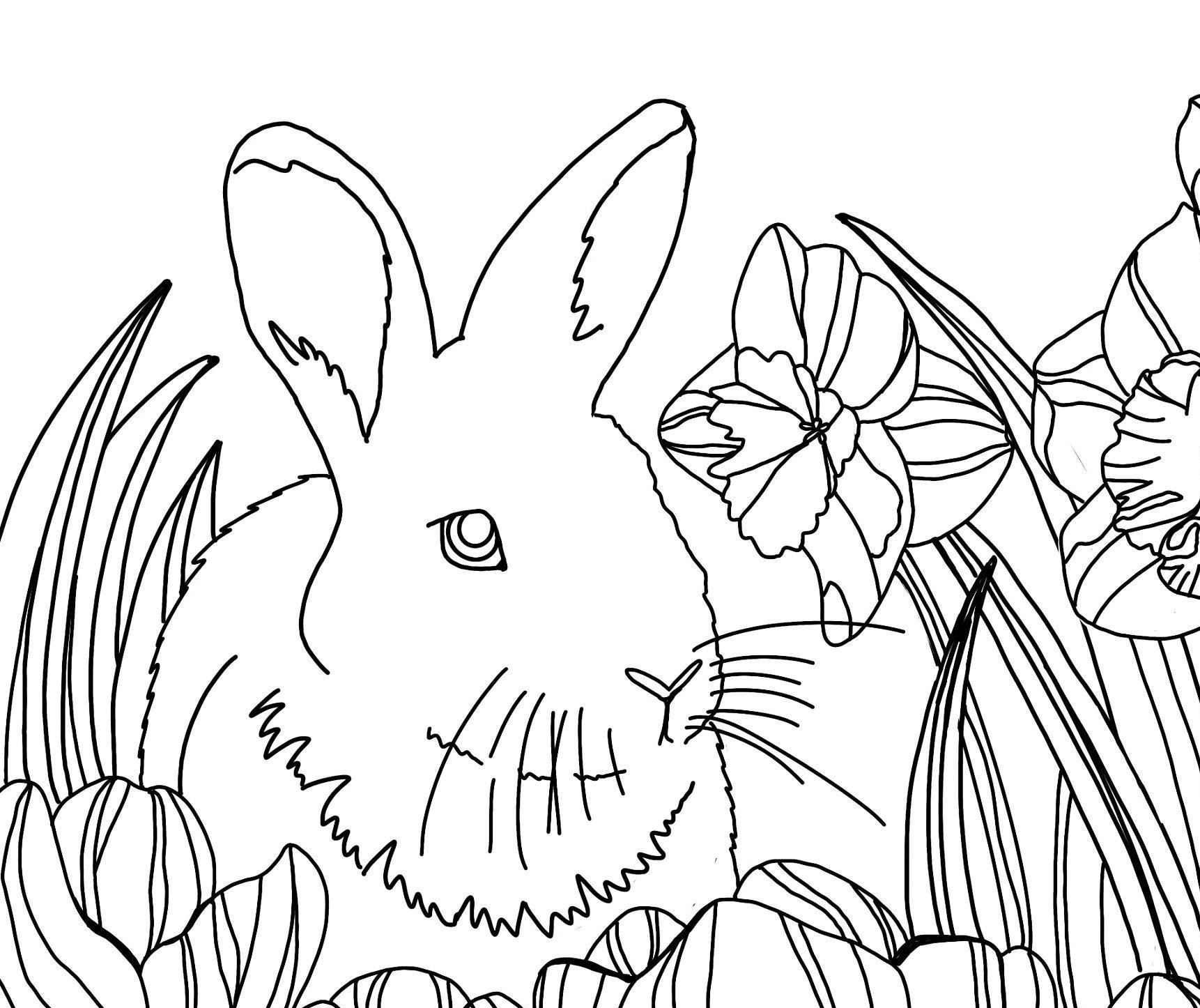 Spring Bunny Coloring Sheet DIGITAL DOWNLOAD ONLY | Etsy