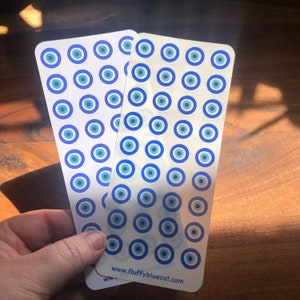 Evil Eye Mini Planner Stickers, evil eye planner stickers, evil eye envelope stickers, 3 in x 7 in