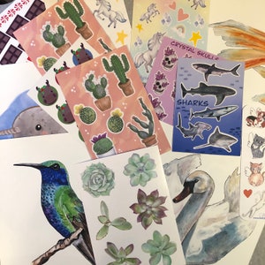 Mystery Art Pack, prints and stickers