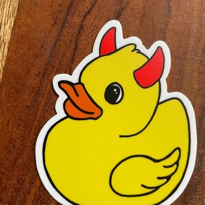 Evil Duck Sticker Devil Rubber Duck Sticker, White Matte Vinyl, Waterproof - Etsy