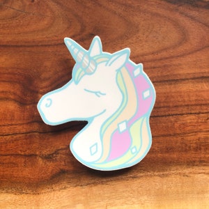 Unicorn Sticker | White Matte Vinyl
