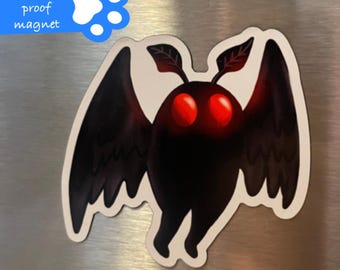 Mothman magnet, works on magnetic surfaces