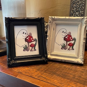 Mushroom Ghost &quot;Mini&quot; Print with Frame, 4 x 3.5 inches