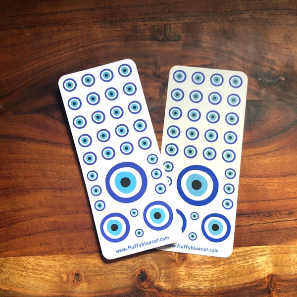 Evil Eye Sticker Sheet, planner stickers, envelope evil eye stickers, 3 in x 7 in