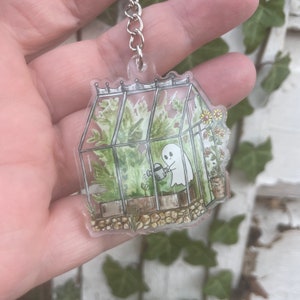 Greenhouse Ghost Keychain, acrylic keychain