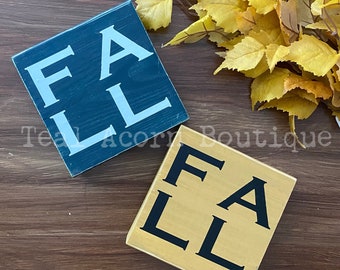 FALL Block Sign | Shelf Sitter | Fall Sign | Winter Sign | Wooden Sign | Rustic Sign | Farmhouse Sign | Customizable