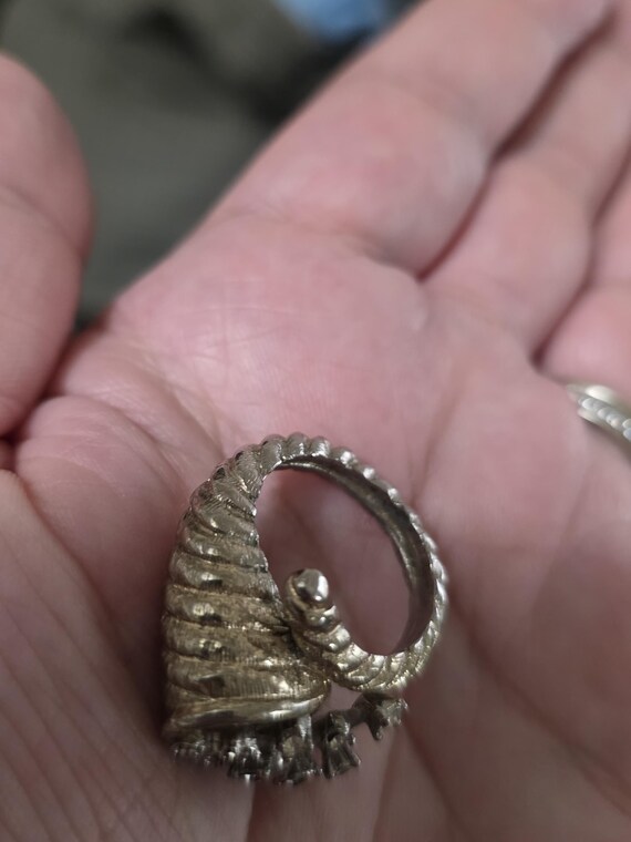 Vintage Rhinestone Cornucopia Ring - image 1