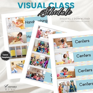 Visual Schedule| Classroom Routine| Real Photos | Daily Schedule Signs| Learning Tool| Teacher Aid | Preschool| VPK| Daycare| Canva Template