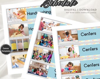 Visual Schedule| Classroom Routine| Real Photos | Daily Schedule Signs| Learning Tool| Teacher Aid | Preschool| VPK| Daycare| Canva Template