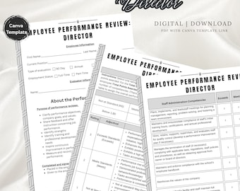 Director Performance Review| Employee Performance| Evaluation| Assessment| Early Childhood Education| Childcare| Editable Canva Template