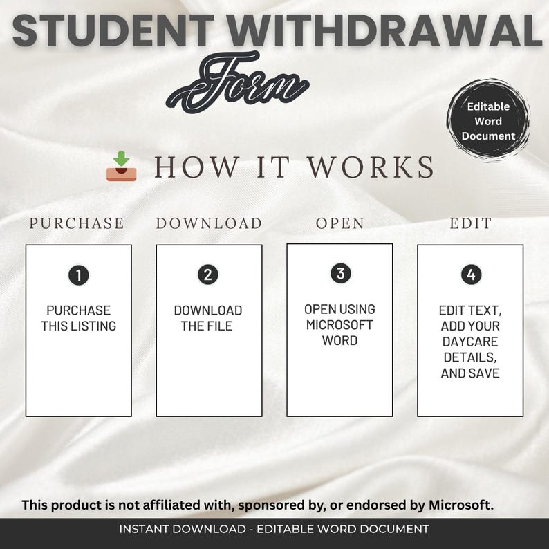 Editable Student Withdrawal Notice for Daycare | Childcare Termination ...