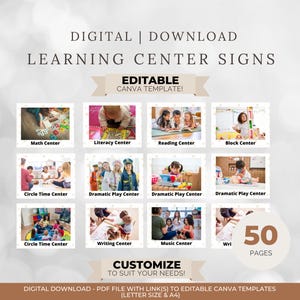 Cartelli per asili nido/Cartelli per centri di apprendimento/Cartelli per centri di gioco/Ottimi per asili nido, centri e aule scolastiche/Modello Canva