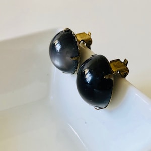 Vintage Lucite Clip Earrings, Vintage Domed Shaped Earrings with Clip-on Backs