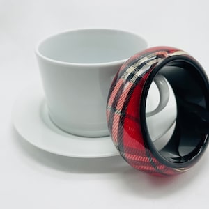 Vintage Lucite Bangle - Plaid Chunky Bangle - Runway Bangle
