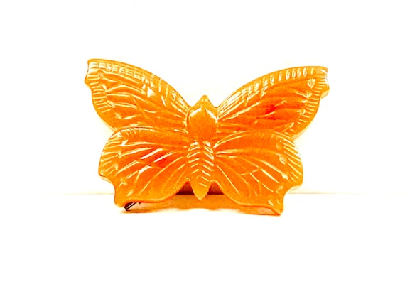 Bakelite Moth Berrette, Butterscotch Bakelite Ber… - image 1