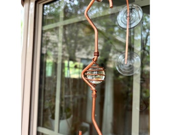 Jewel Hook | Sweet Feeders | Copper and Aluminum | Hummingbird Feeder Hanger |  Hummingbird Feeder Display | Copper | Suction Cups