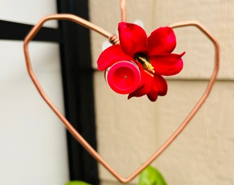 Heart | Hummingbird Feeder | Sweet Feeders | Copper | Modern | Bird Feeder | Home Decor | Valentines | Mothers Day | Unique Gift