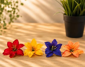 SMALL Extra Silk Flowers | 4 Pack | Replacement Flowers | For Window Feeders