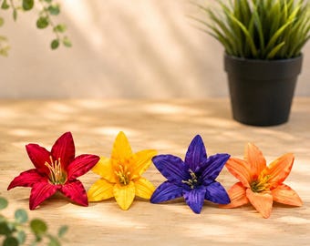 LARGE Extra Silk Flowers | 4 Pack | Replacement Flowers | For Spiral Feeders