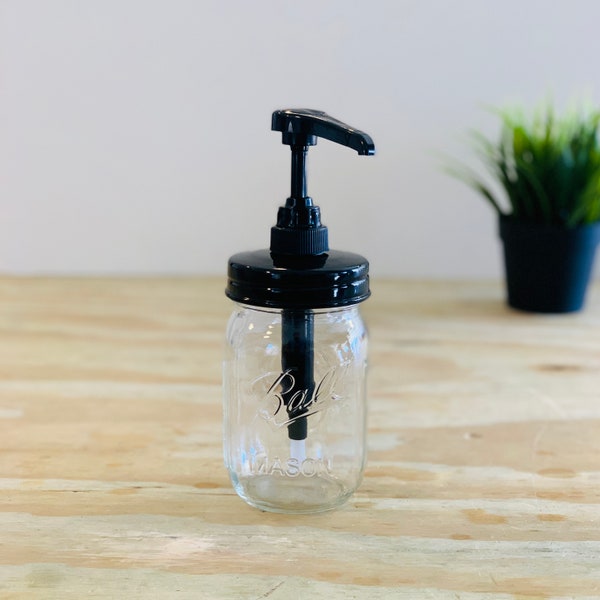 Nectar Dispenser Pump | Sweet Feeders | Black | Syrup Pump | For Standard 16 and 32 oz Mason Jars