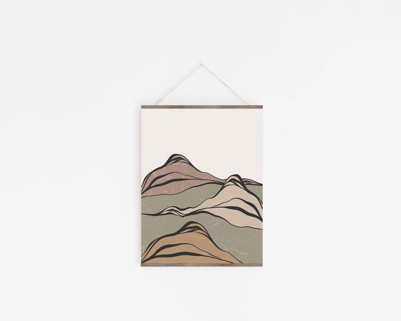 Mountains Wall Art Landscape Printable Abstract Print - Etsy
