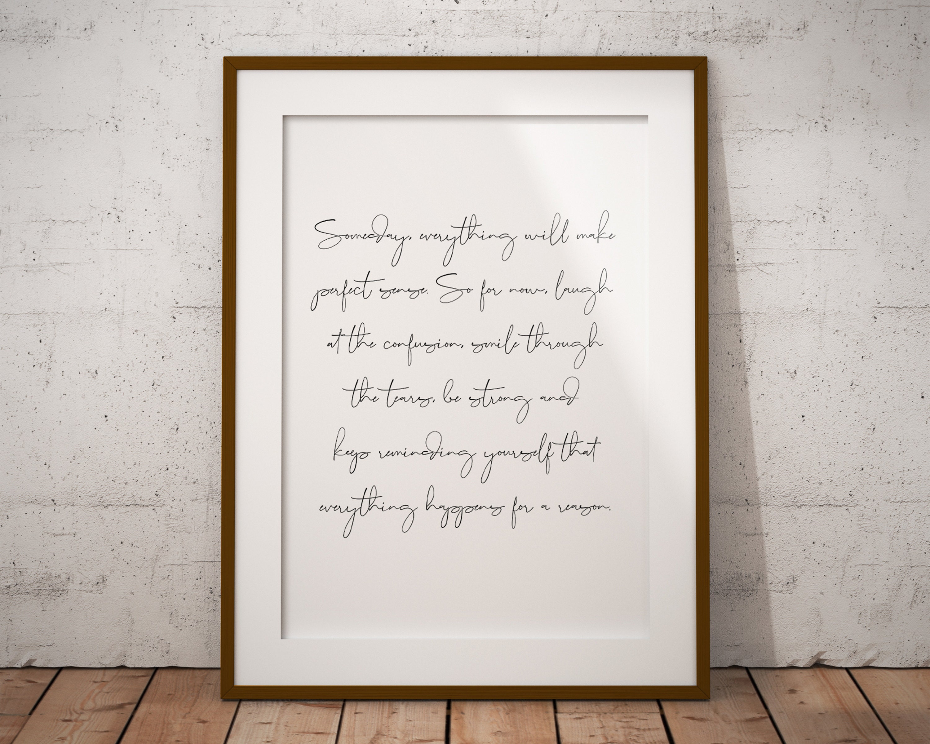 Positive Message Wall Art Someday Everything Will Make - Etsy UK