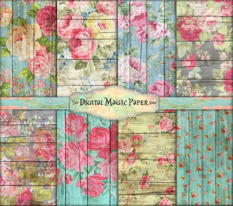 Download Victorian Farm floral paper floral wood texture floral | Etsy