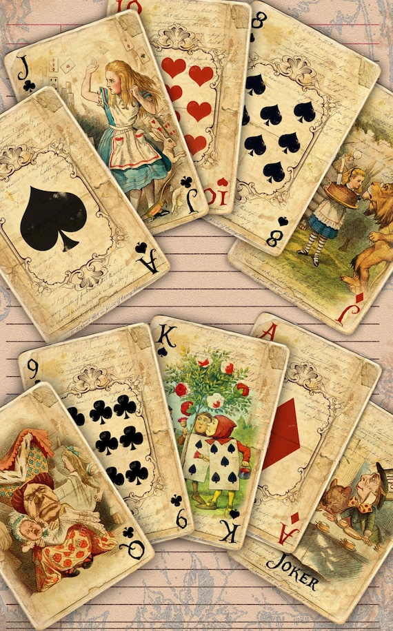 Printable Alice inside of Wonderland electronic 56 participating in playing cards, Traditional Alice in just Wonderland Tea Social gathering, Alice in just Wonderland electronic playing cards down load photo about Printable Playing Card Stock known as Printable Alice inside of Wonderland electronic 56 taking part in playing cards, Traditional Alice within Wonderland Tea Social gathering, Alice inside Wonderland electronic playing cards down load