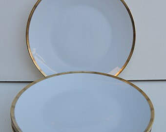On Sale Made in Germany Rosenthal Shadow Rose Large Coupe SaladSoup Bowl with Gold Rim Fine Dining Dish