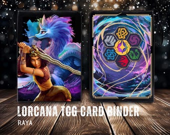 Raya Limited Edition Lorcana Trading Card Binder for TCG fans - PU Leather  - Card Storage with 400 Top Loading Card Sleeves.