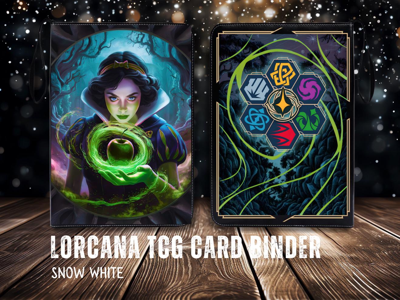 Snow White Limited Edition Lorcana Trading Card Binder for TCG fans - PU  Leather - Card Storage with 400 Top Loading Card Sleeves.