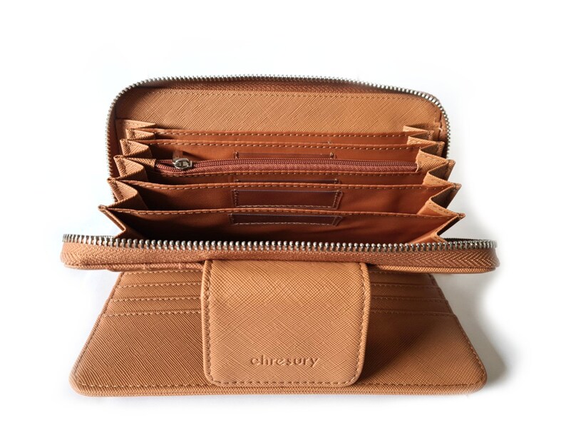 Leather Cash Envelope Wallet / GINGER BROWN DISCOUNTED Etsy