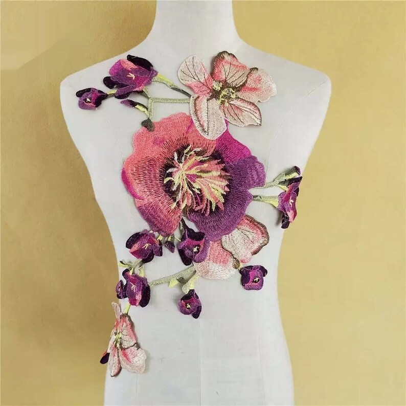 Embroideried Flower Applique Sew on Applique Embroidery Etsy