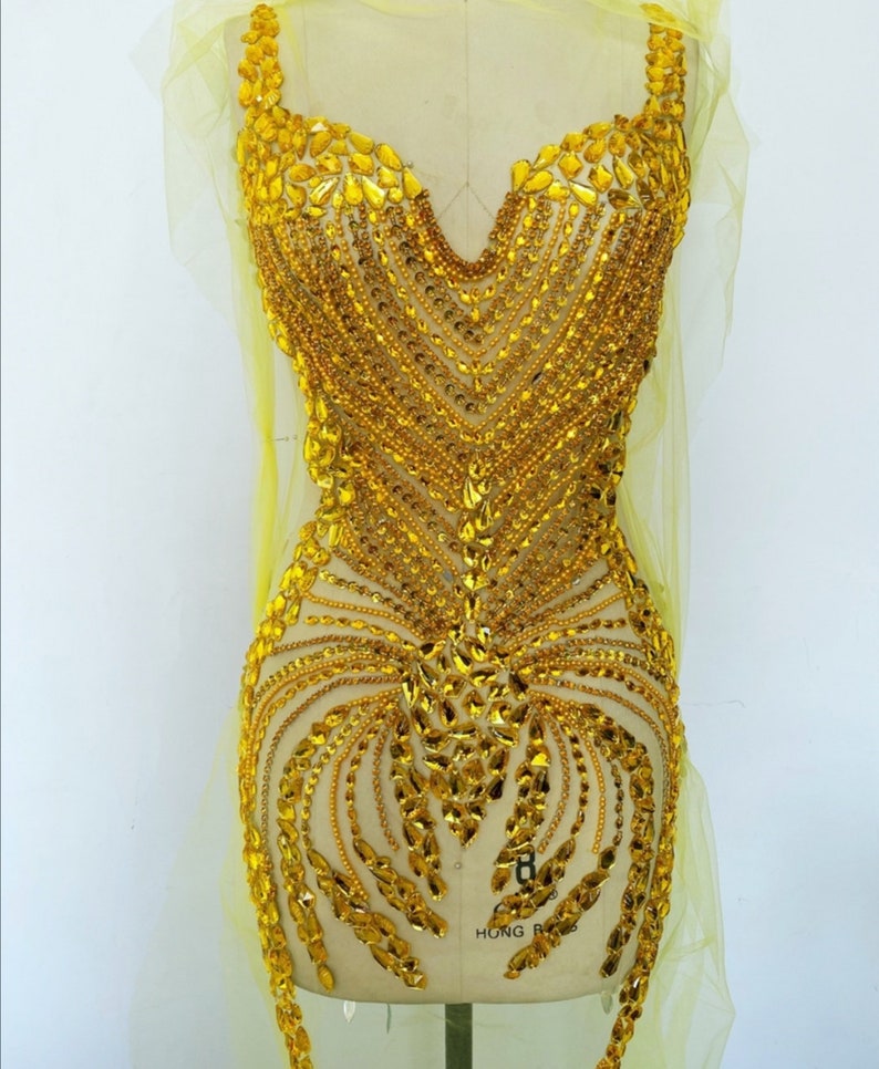 Gown Dress Patterns Rhinestone Appliques Patterns.high Etsy