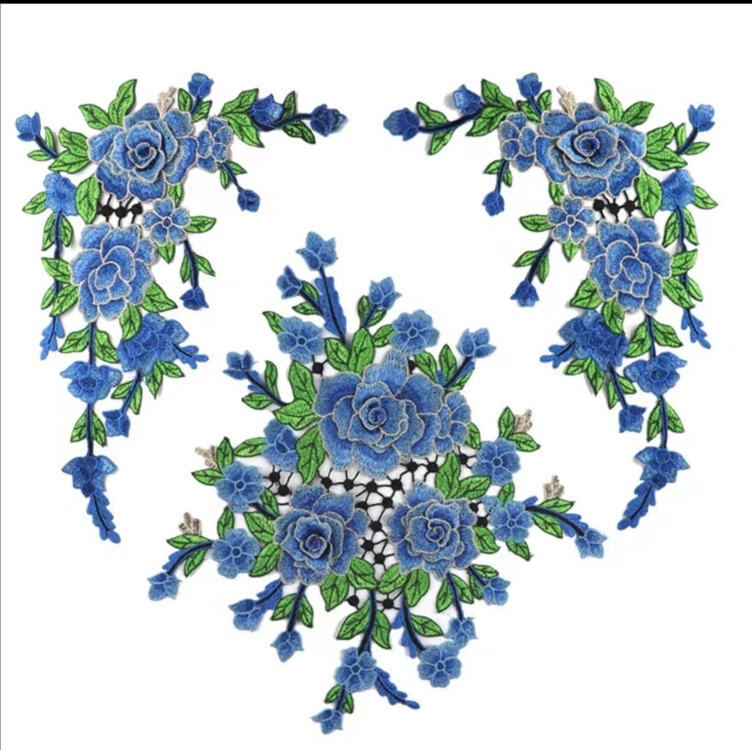 Flower Applique Embroidery Designs Dress Patterns Etsy