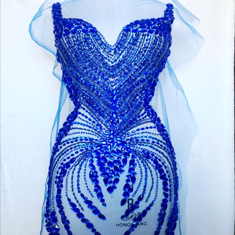 Gown Dress Patterns Rhinestone Appliques Patterns.high Etsy