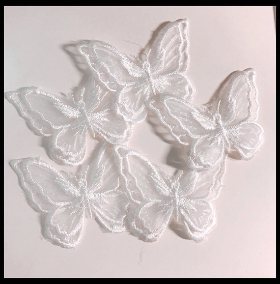 Butterfly sew-on lace motif//applique//patch//craft//card making