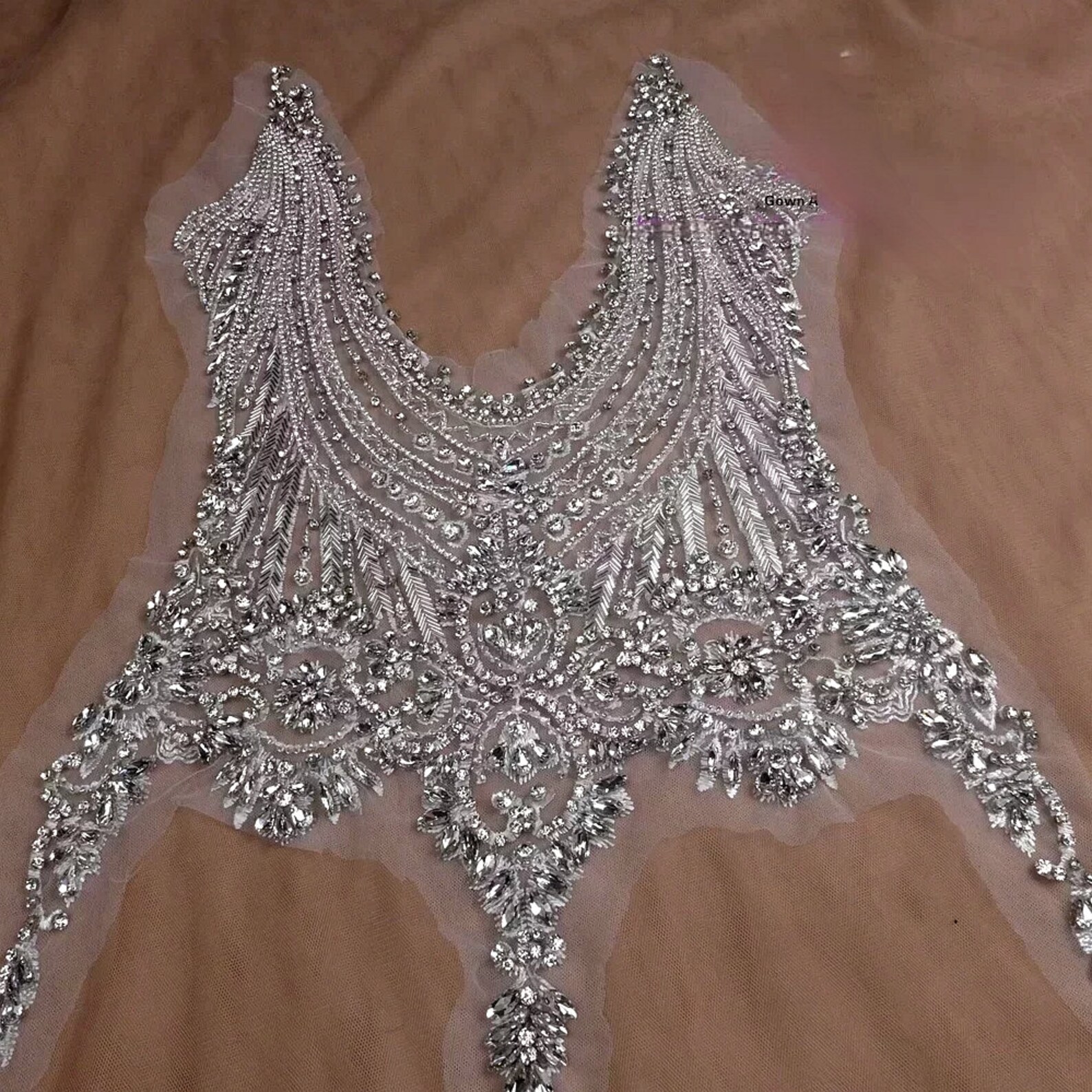 Clothing Accessory. Rhinestone Applique. Rhinestone Bodice . Etsy