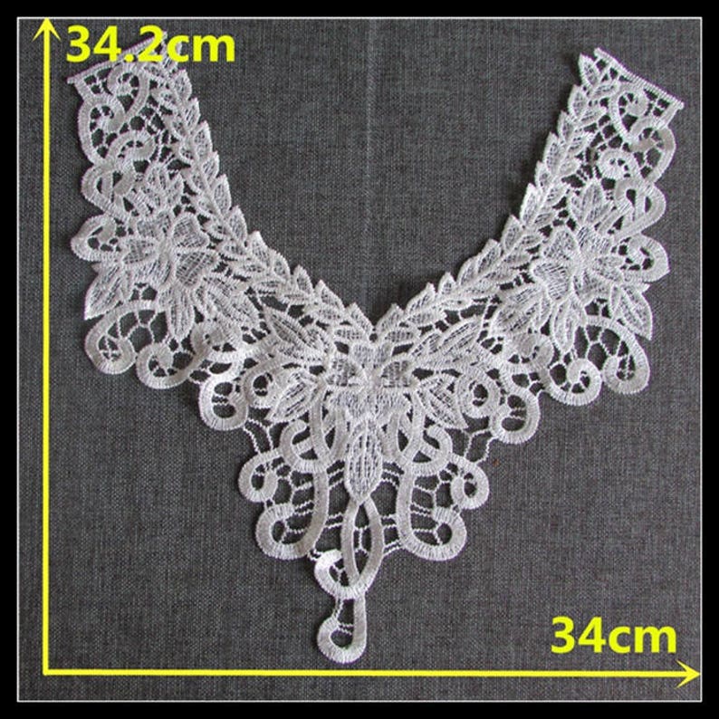 Lace Collar Applique Embroidered Bodice Lace Applique Lace Etsy